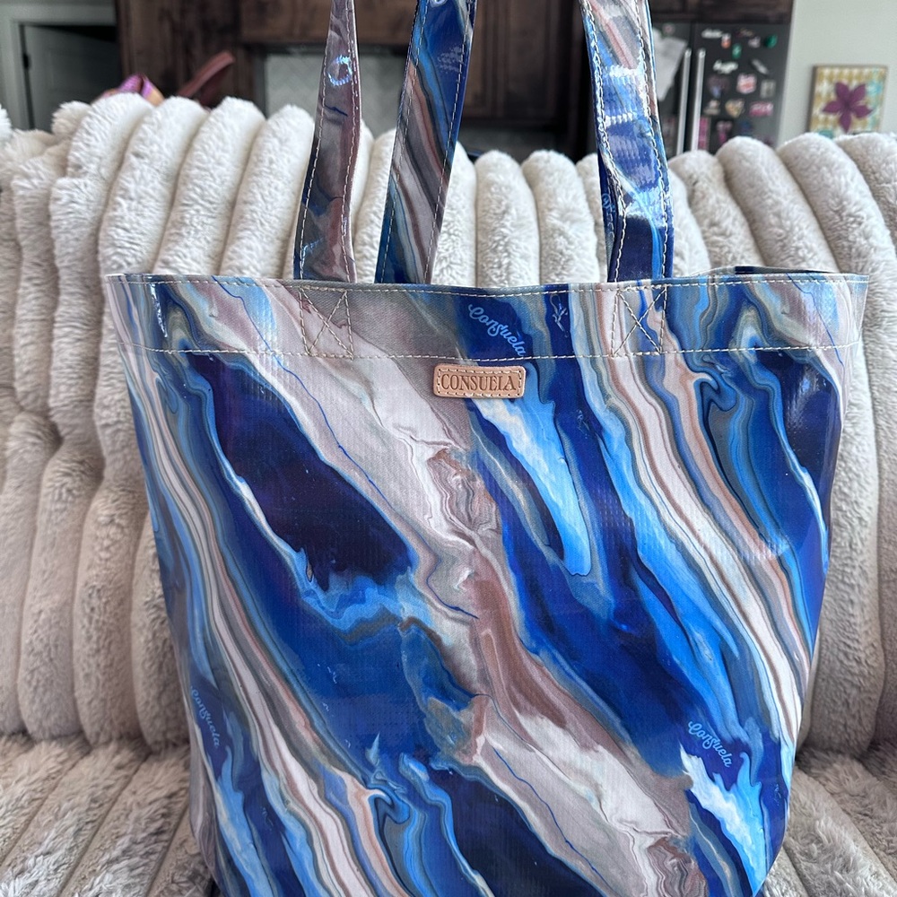 Consuela Blue and White Swirl Tote